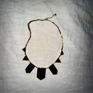 House of Harlow 1960 Leather Five-Station Drop Collar Necklace